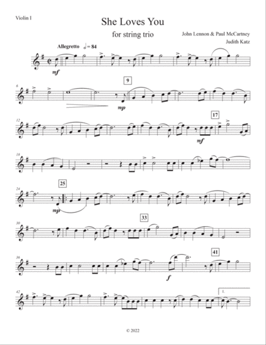 She Loves You She Loves You String Trio scores gallery preview page 6