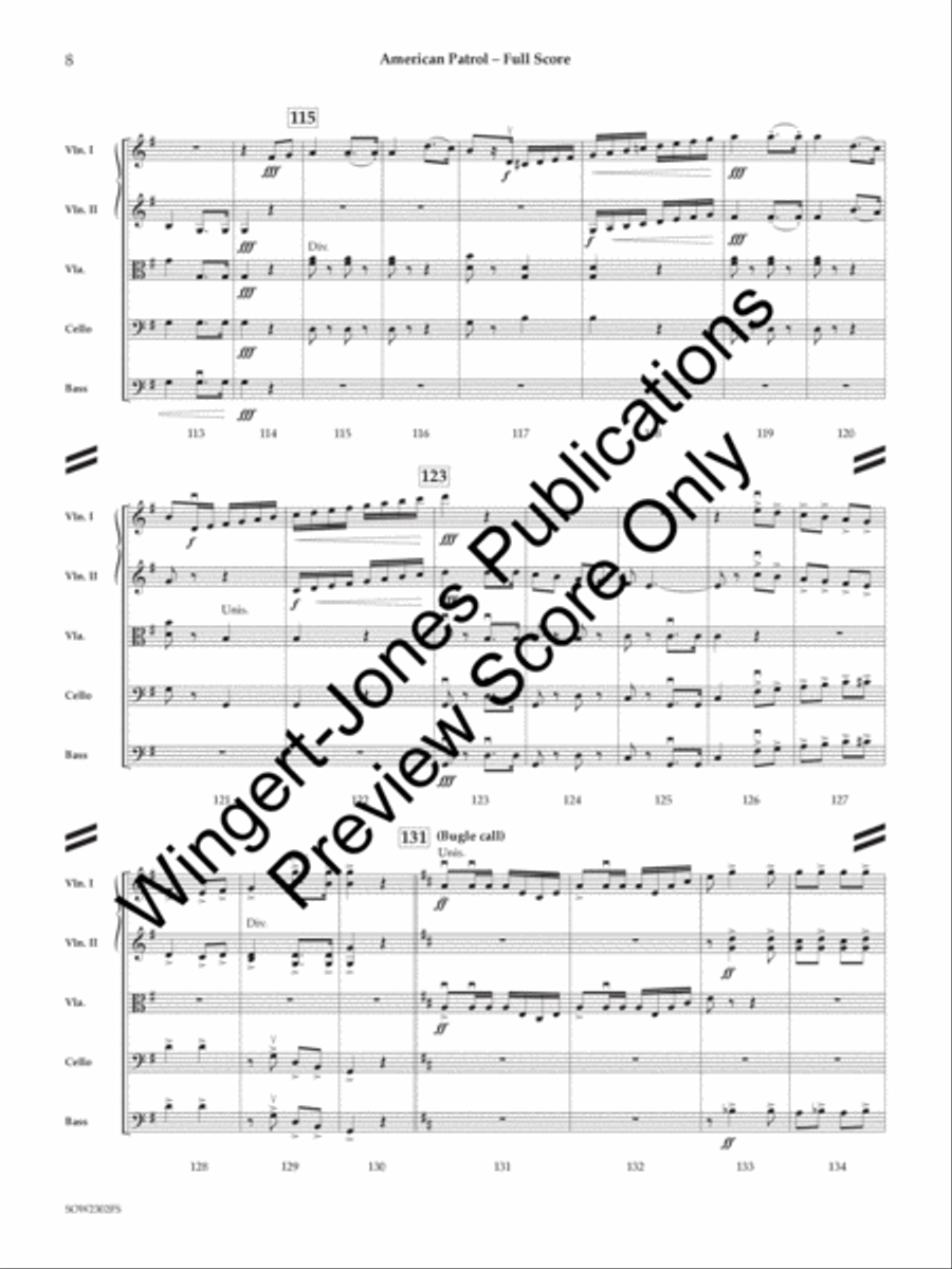 American Patrol (Score) String Orchestra scores gallery preview page 9