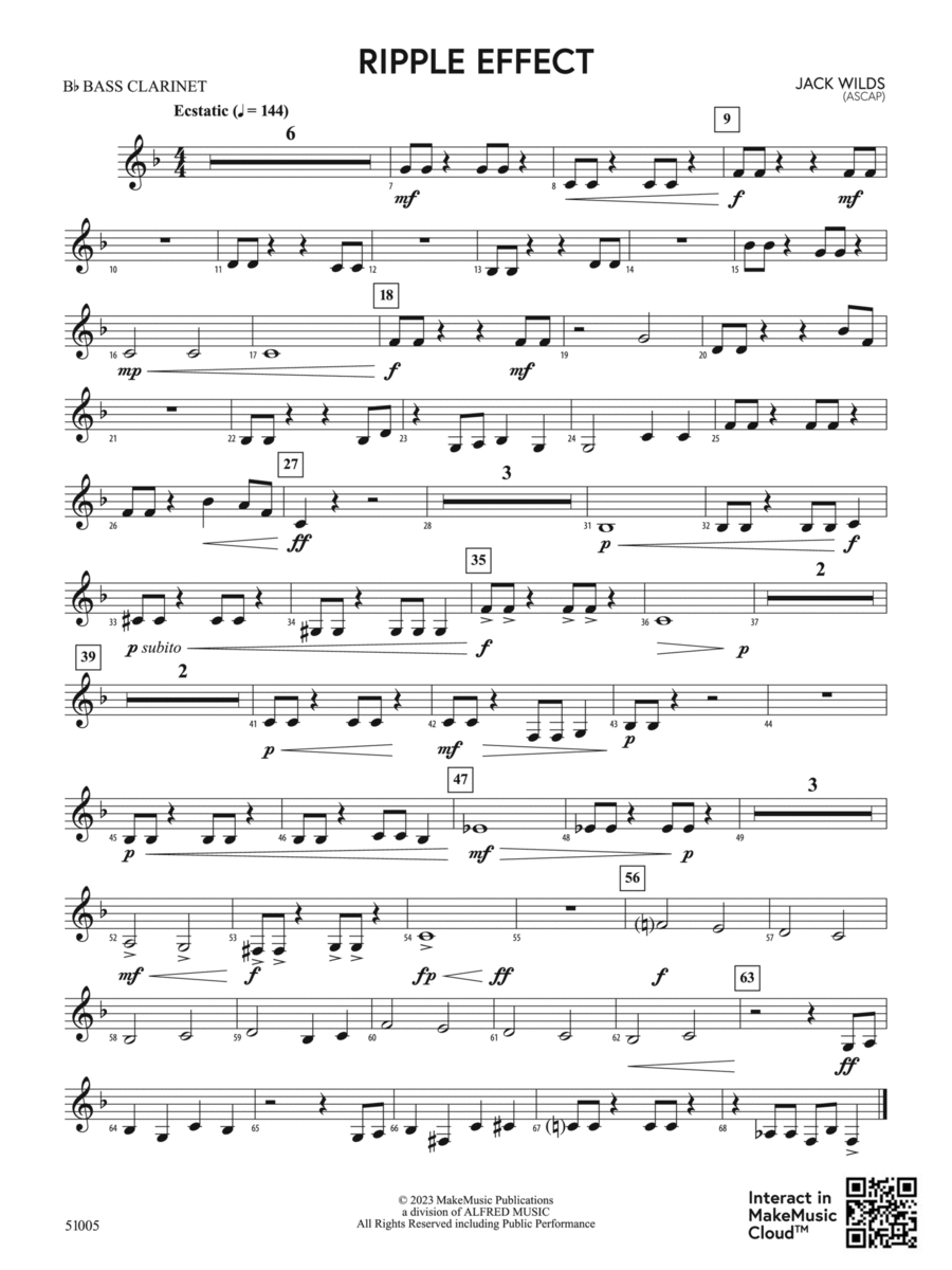 Ripple Effect: B-flat Bass Clarinet Concert Band scores gallery preview page 1