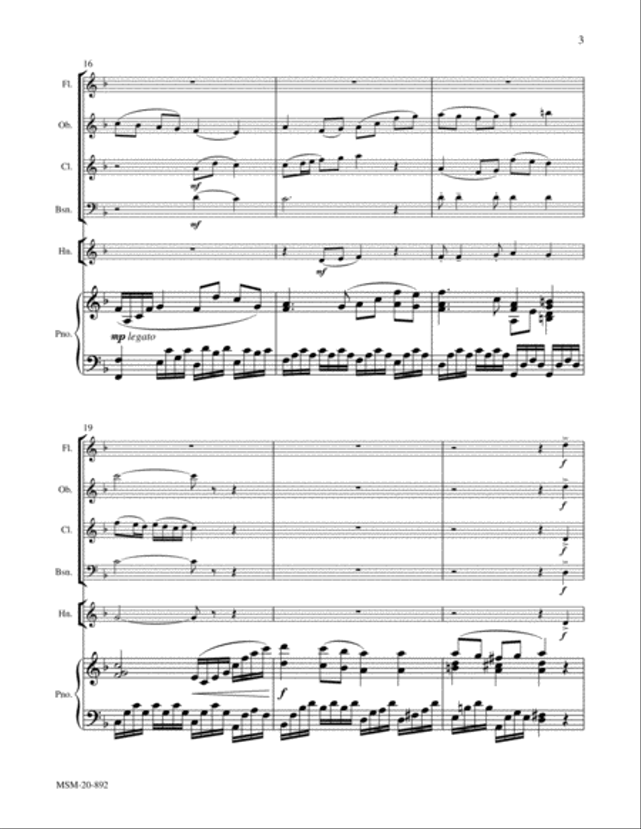 Rejoice, Ye Pure in Heart: Woodwind Quintet and Piano Woodwind Quintet scores gallery preview page 3