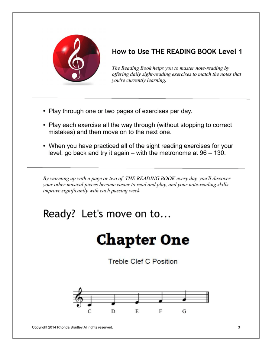 The Reading Book Note Reading exercises Piano Method scores gallery preview page 3