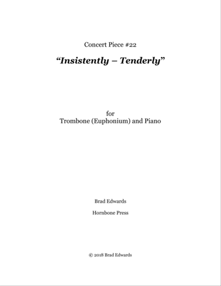 Concert Piece #22 Insistently – Tenderly Trombone Solo scores gallery preview page 1