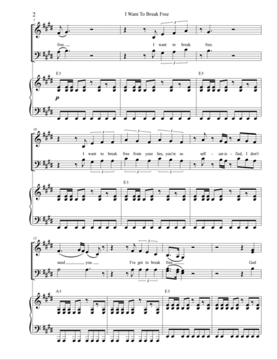 I Want To Break Free 3-Part scores gallery preview page 2