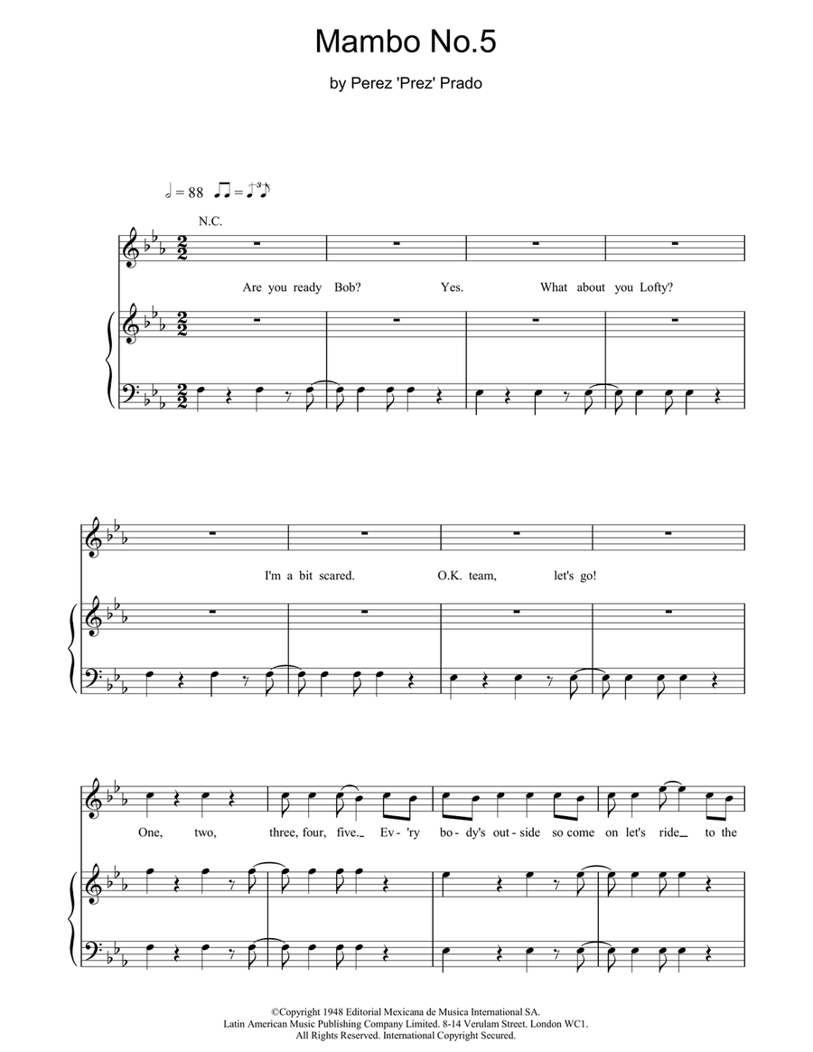 Mambo No. 5 (A Little Bit Of...) Acoustic Guitar scores gallery preview page 1