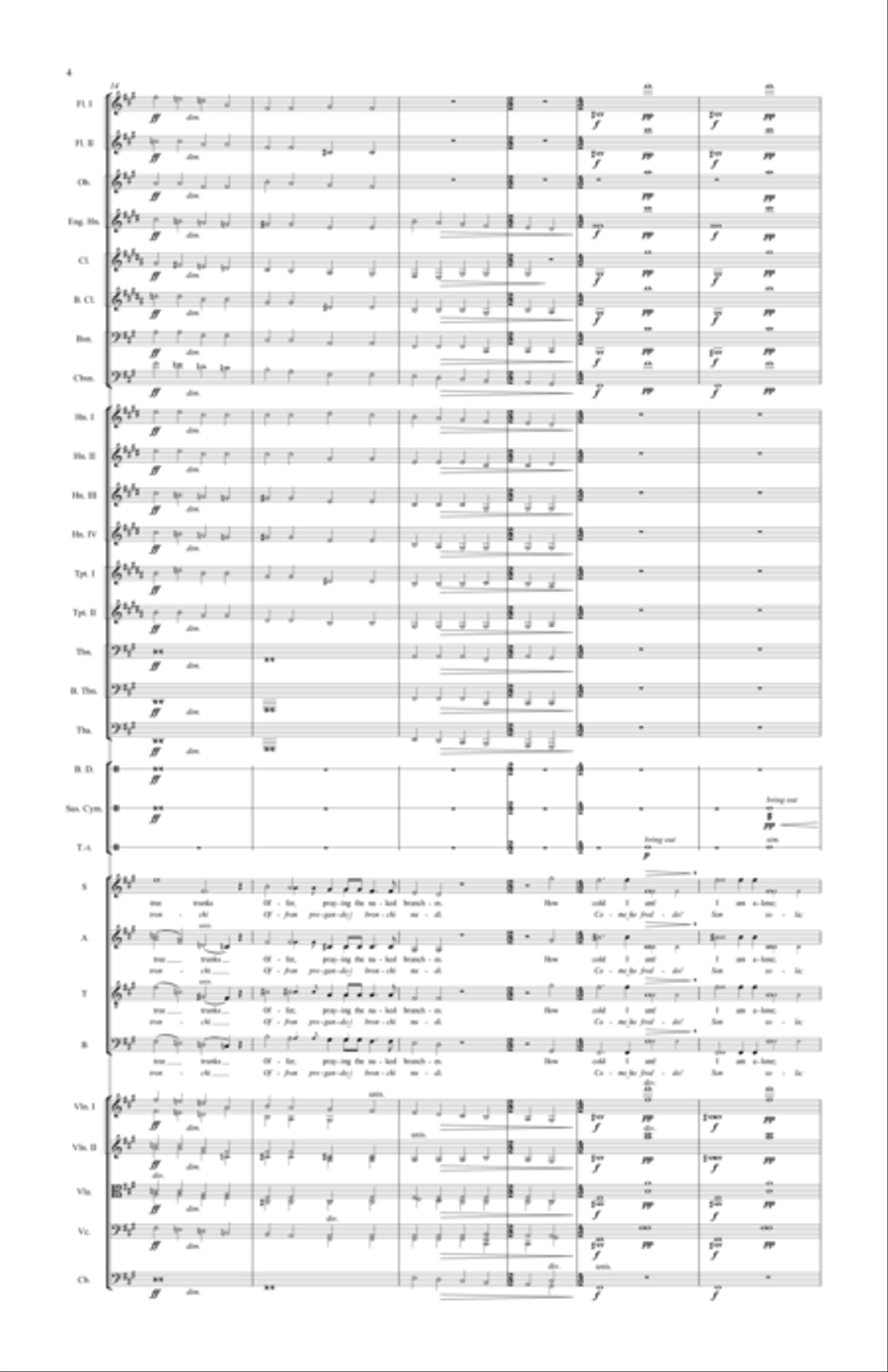Mists (Nebbie) - Version for SATB Chorus and Orchestra 4-Part scores gallery preview page 4
