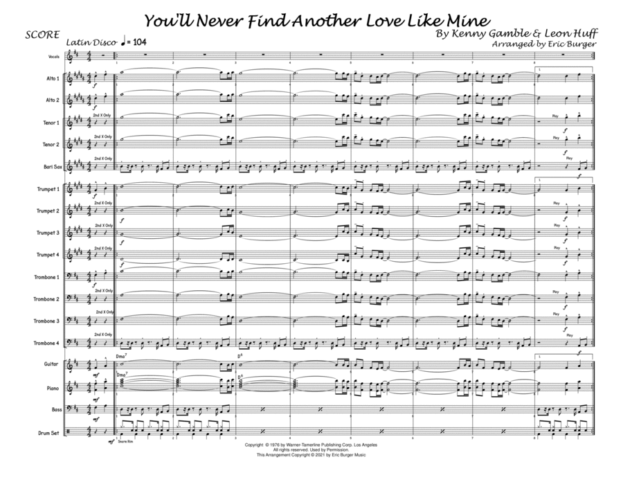 You'll Never Fond Another Love Like Mine Jazz Ensemble scores gallery preview page 1