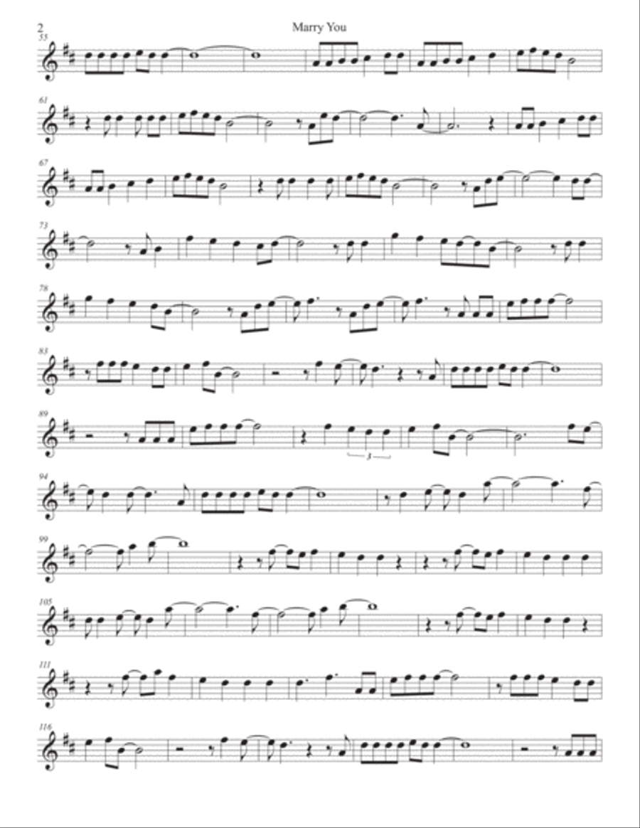 Marry You Alto Saxophone scores gallery preview page 2