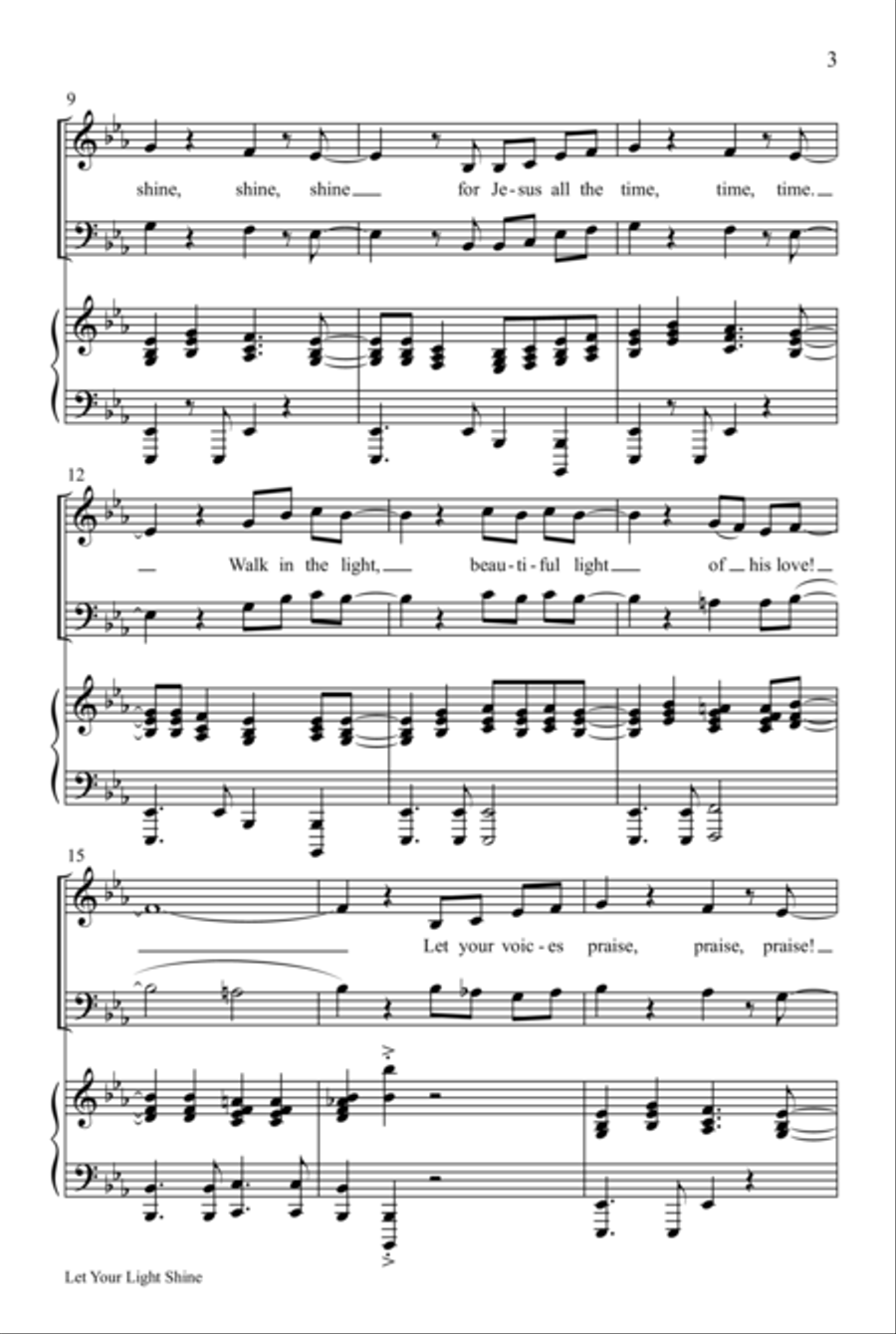 Let Your LIght Shine 4-Part scores gallery preview page 3