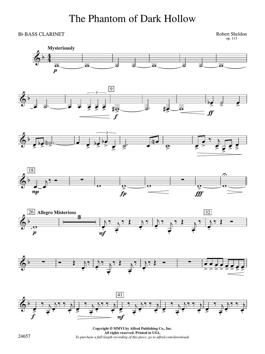 The Phantom of Dark Hollow: B-flat Bass Clarinet