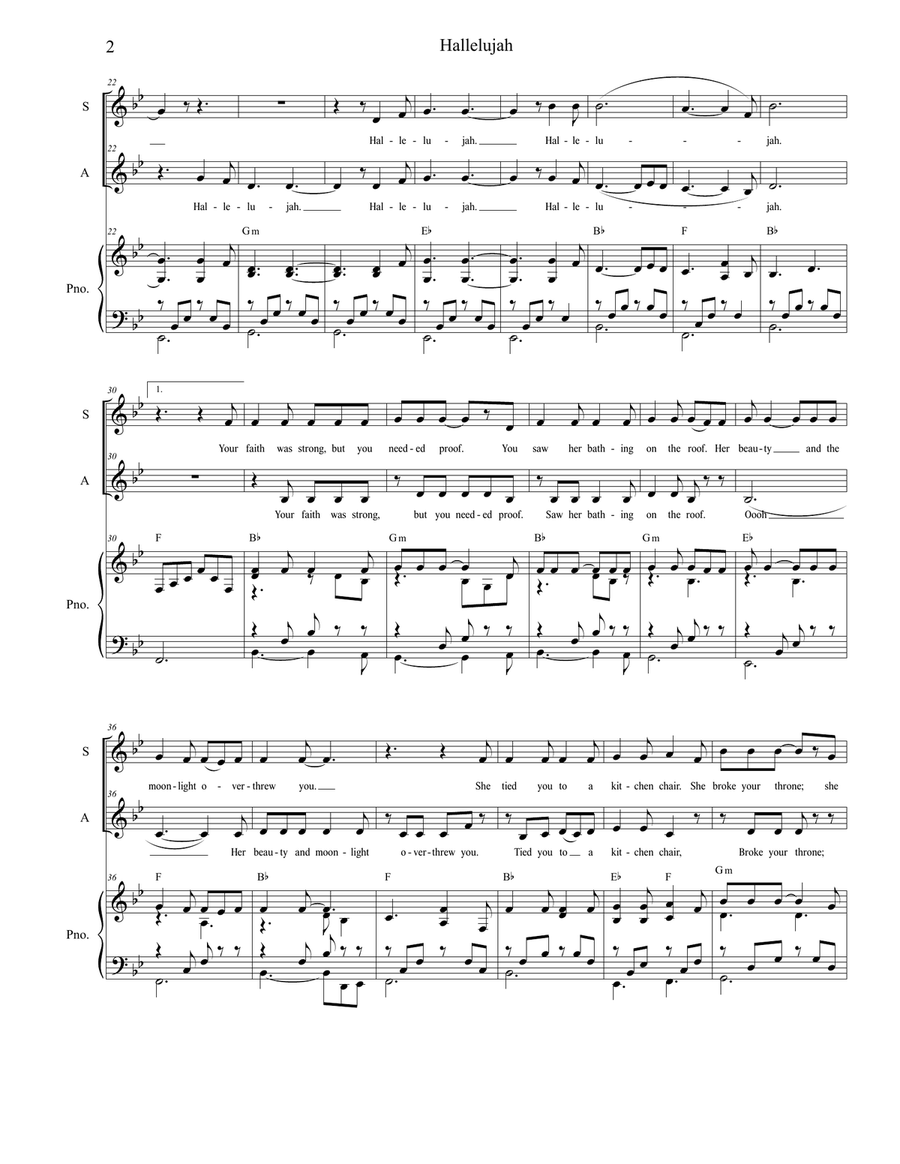 Hallelujah Hallelujah Alto Voice scores gallery preview page 2