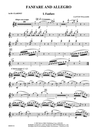 Fanfare and Allegro: 1st B-flat Clarinet