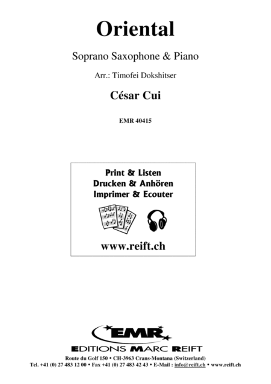 Oriental Oriental Soprano Saxophone scores gallery preview page 1