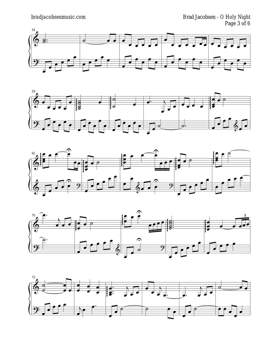 O Holy Night Piano Solo scores gallery preview page 3