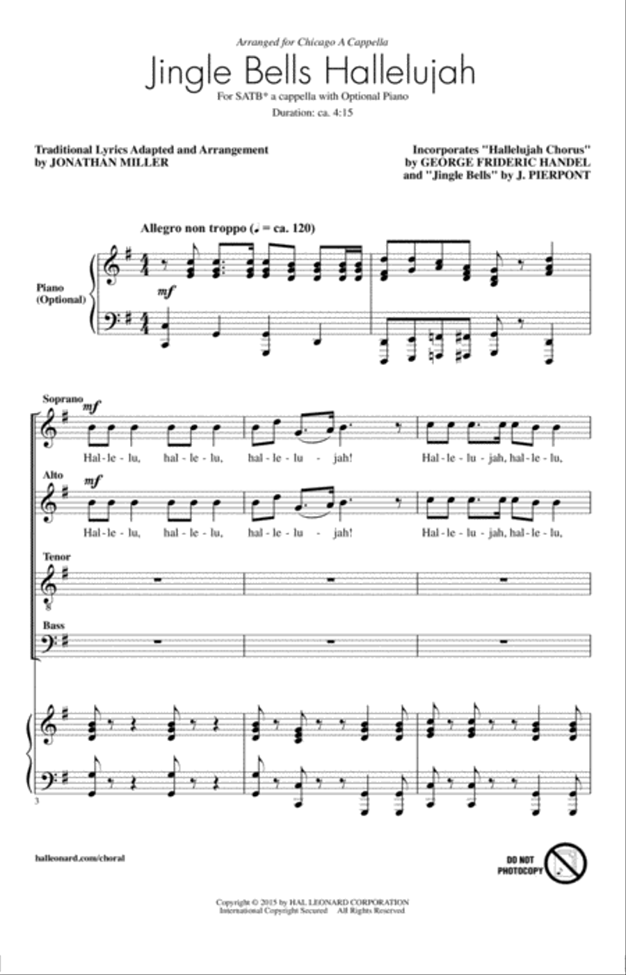 Jingle Bell Hallelujah Jingle Bell Hallelujah 4-Part scores gallery preview page 1
