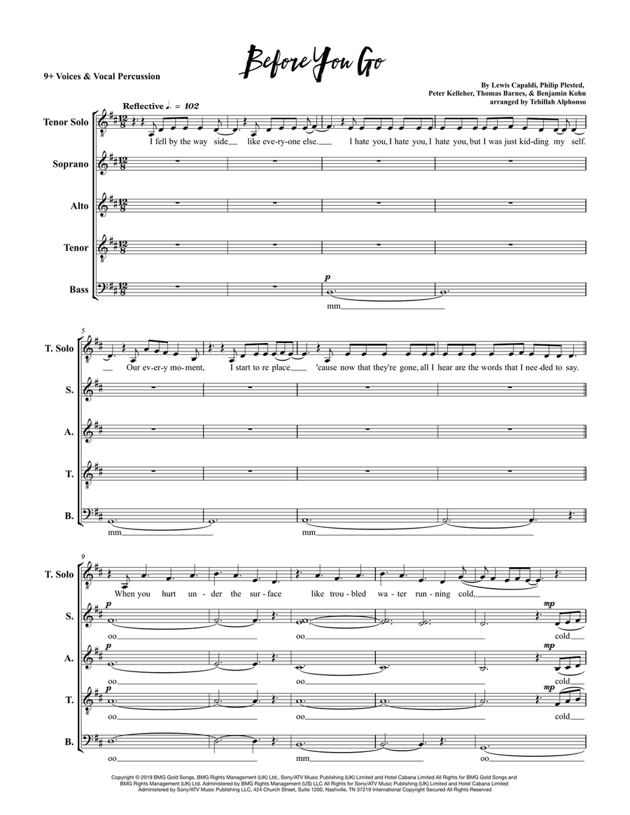 Before You Go 4-Part scores gallery preview page 1