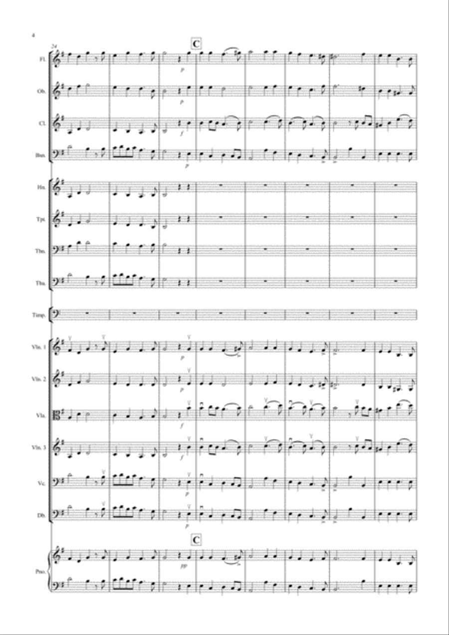 Prelude from Te Deum for School Orchestra Large Ensemble scores gallery preview page 4
