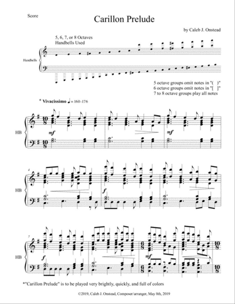 Carillon Prelude Handbell Choir scores gallery preview page 1