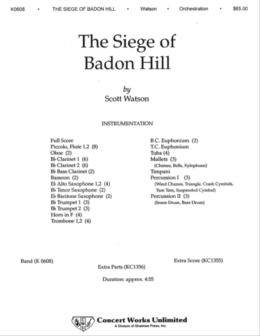 The Siege of Badon Hill Concert Band scores gallery preview page 1