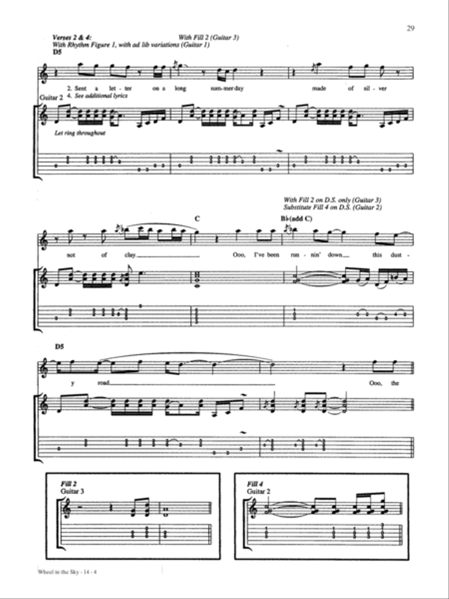 Wheel in the Sky Guitar Tablature scores gallery preview page 4