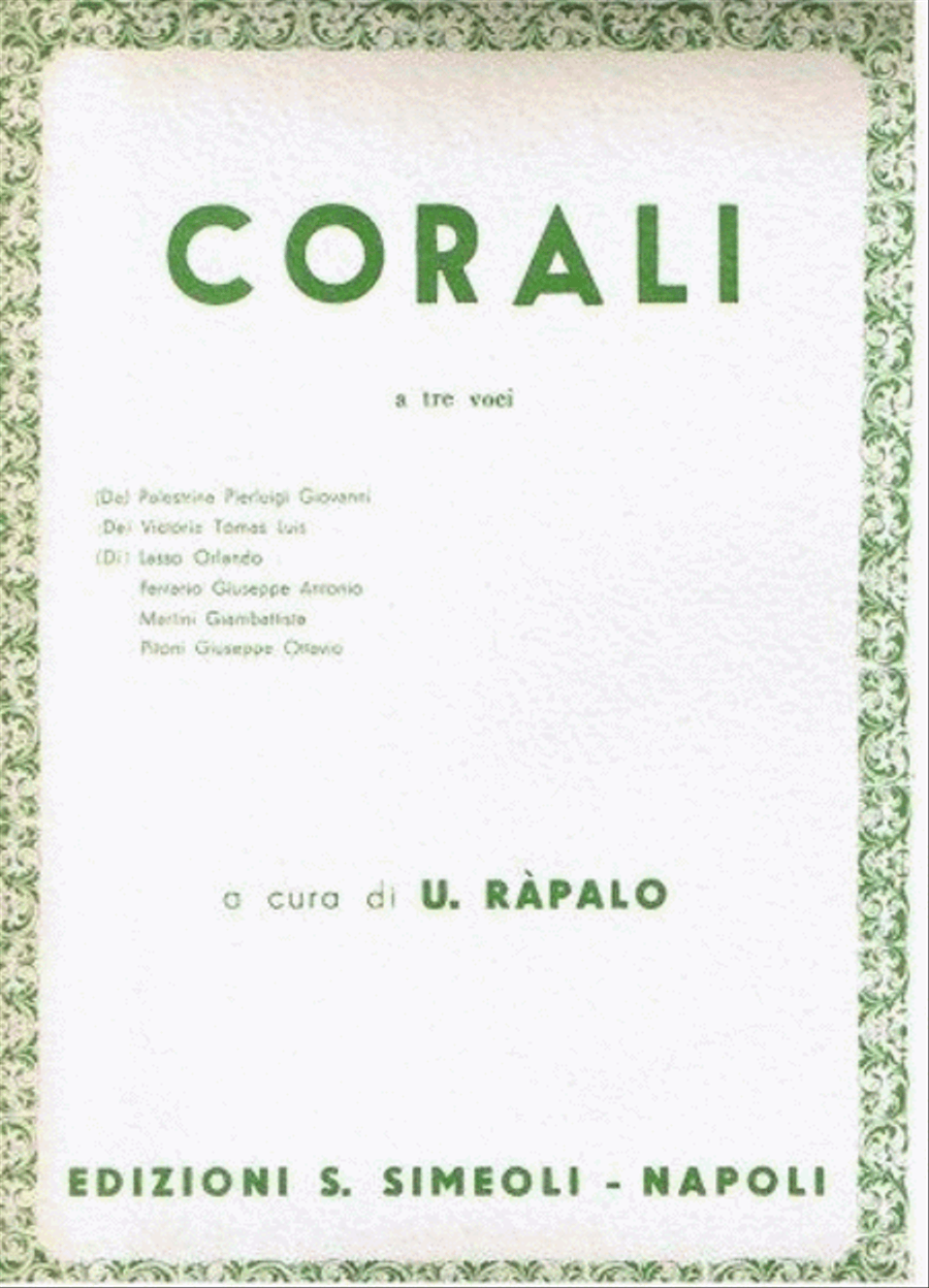 Corali A 3 Voci (Rapalo) Corali A 3 Voci (Rapalo) School and Community scores gallery preview page 1