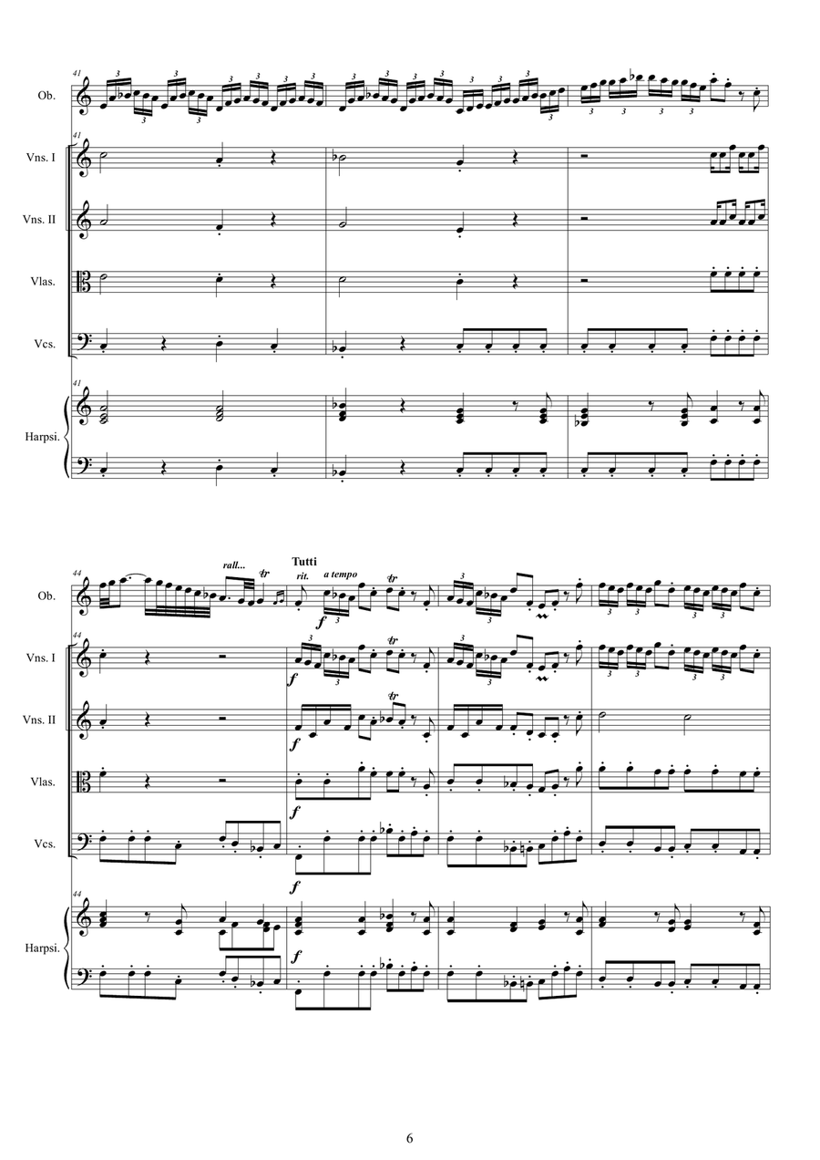 Vivaldi - Oboe Concerto in A minor RV 461 for Oboe, Strings and Continuo - Score and Parts Chamber Orchestra scores gallery preview page 6