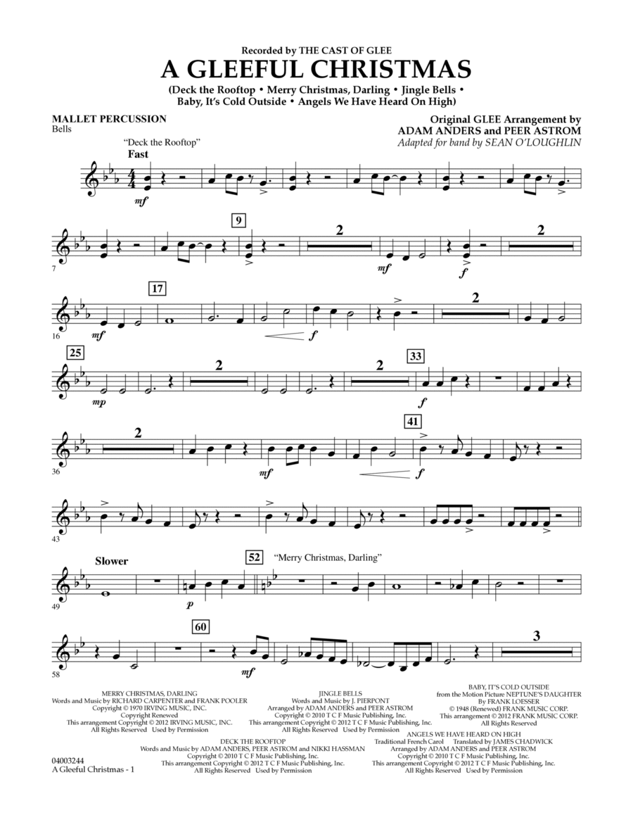 A Gleeful Christmas - Mallet Percussion Concert Band scores gallery preview page 1