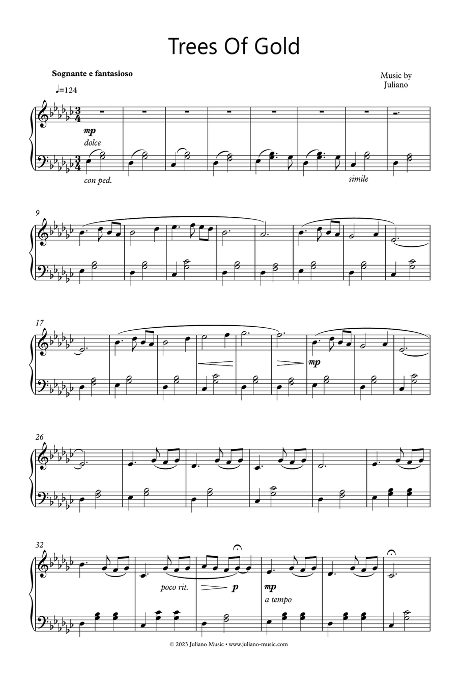 Trees of Gold Piano Solo scores gallery preview page 1