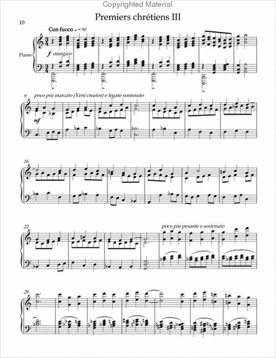 Premiers chretiens (First Christians) for Piano Solo