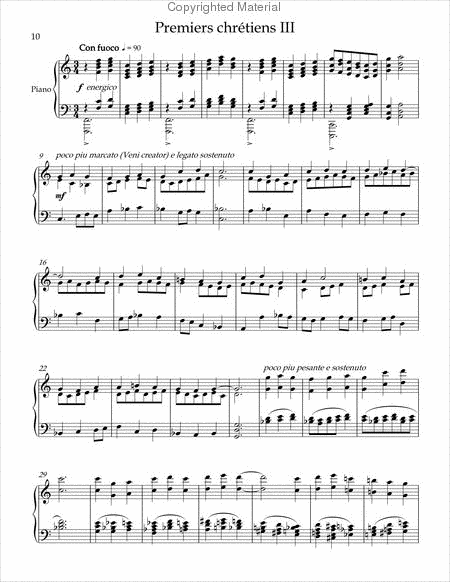Premiers chretiens (First Christians) for Piano Solo