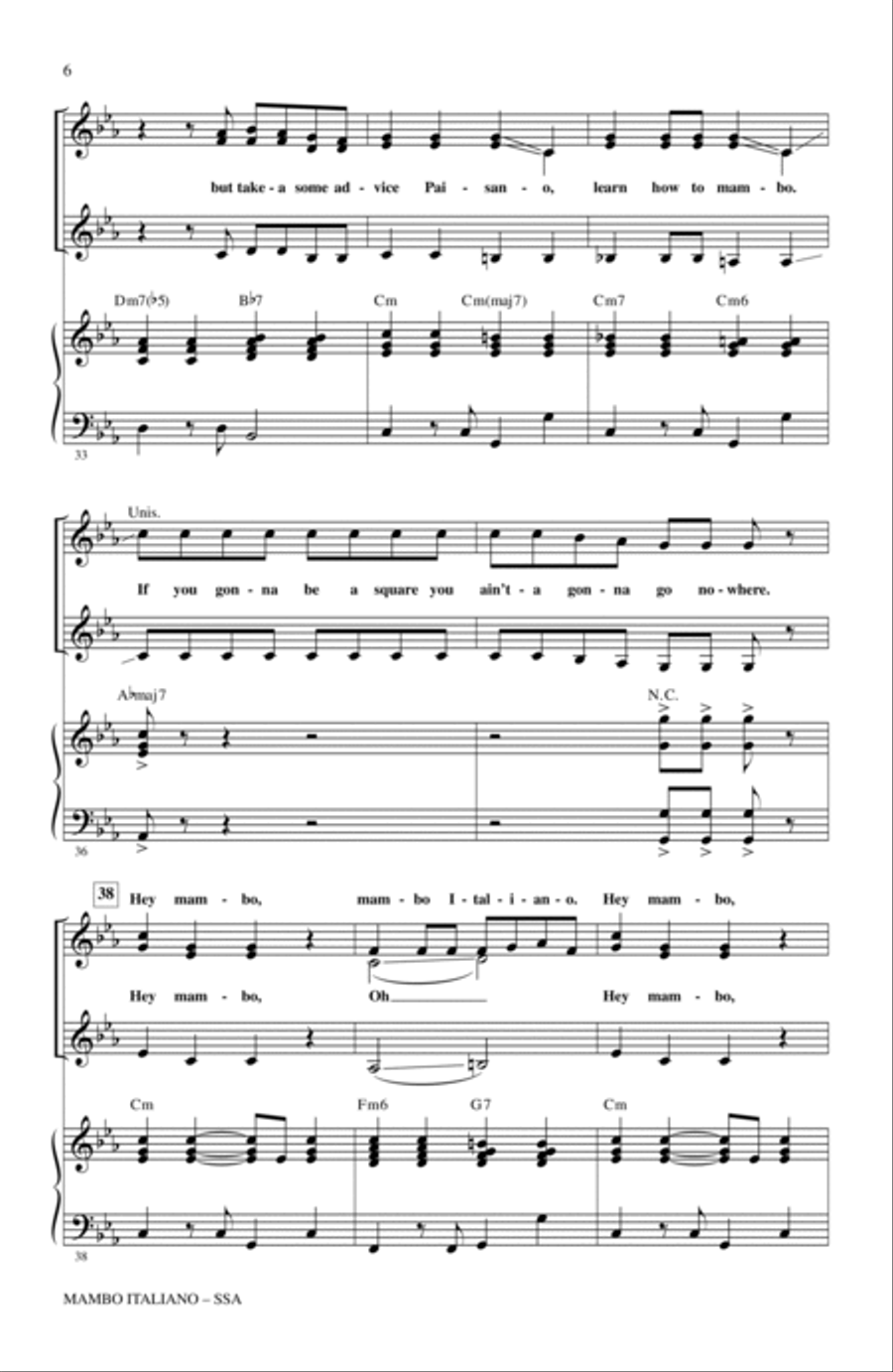 Mambo Italiano (arr. Alan Billingsley) SSA scores gallery preview page 5