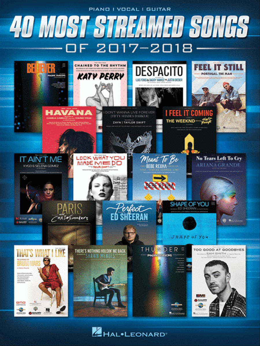 40 Most Streamed Songs of 2017-2018 Piano, Vocal, Guitar scores gallery preview page 1