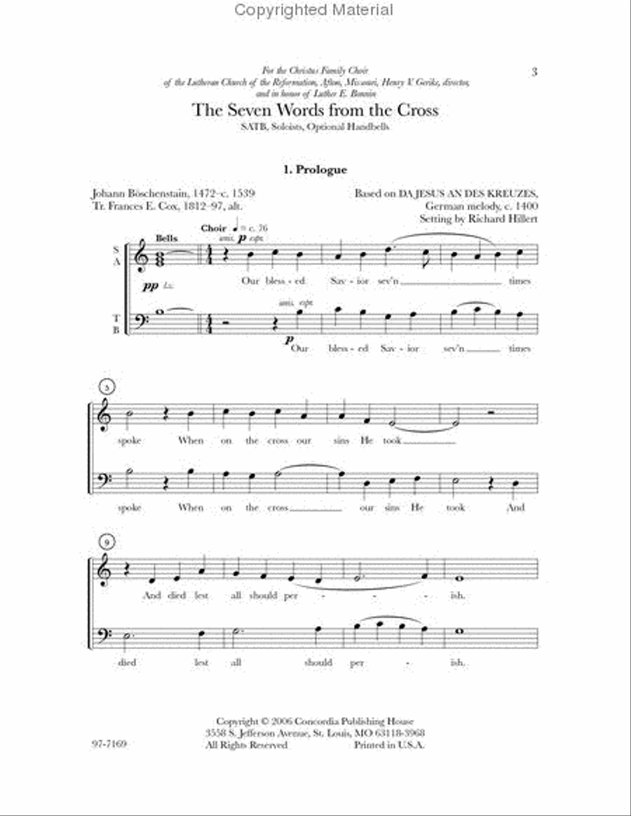 The Seven Words from the Cross (Hillert) 4-Part scores gallery preview page 2