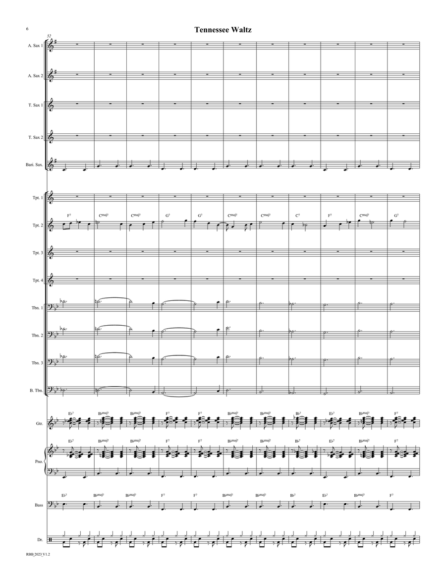 Tennessee Waltz Tennessee Waltz Jazz Ensemble scores gallery preview page 6