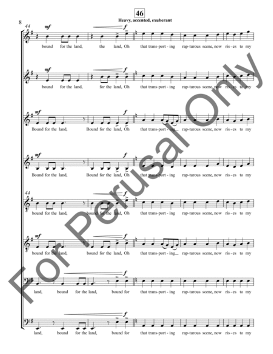 Bound for the Promised Land SSAATTBB scores gallery preview page 8