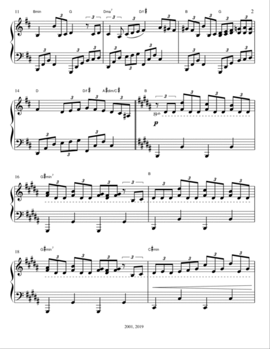 Pop Song in B-major Piano Solo scores gallery preview page 2
