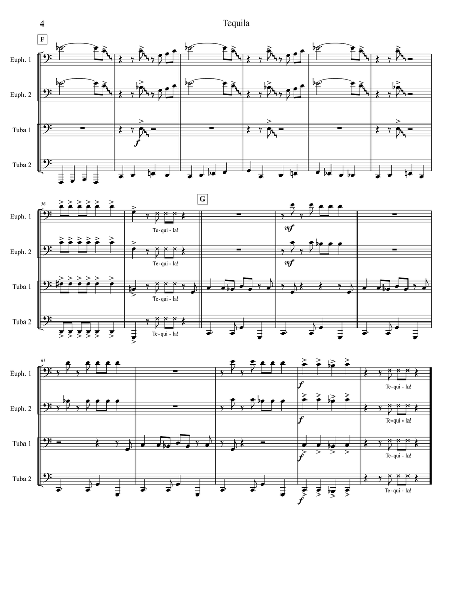 Tequila Brass Ensemble scores gallery preview page 4