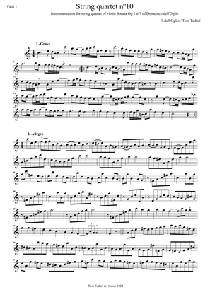 String quartet nº10-Toni Tudurí (instr. of Domenico dall'Oglio violin Sonata Op1 nº7 in C Maj)