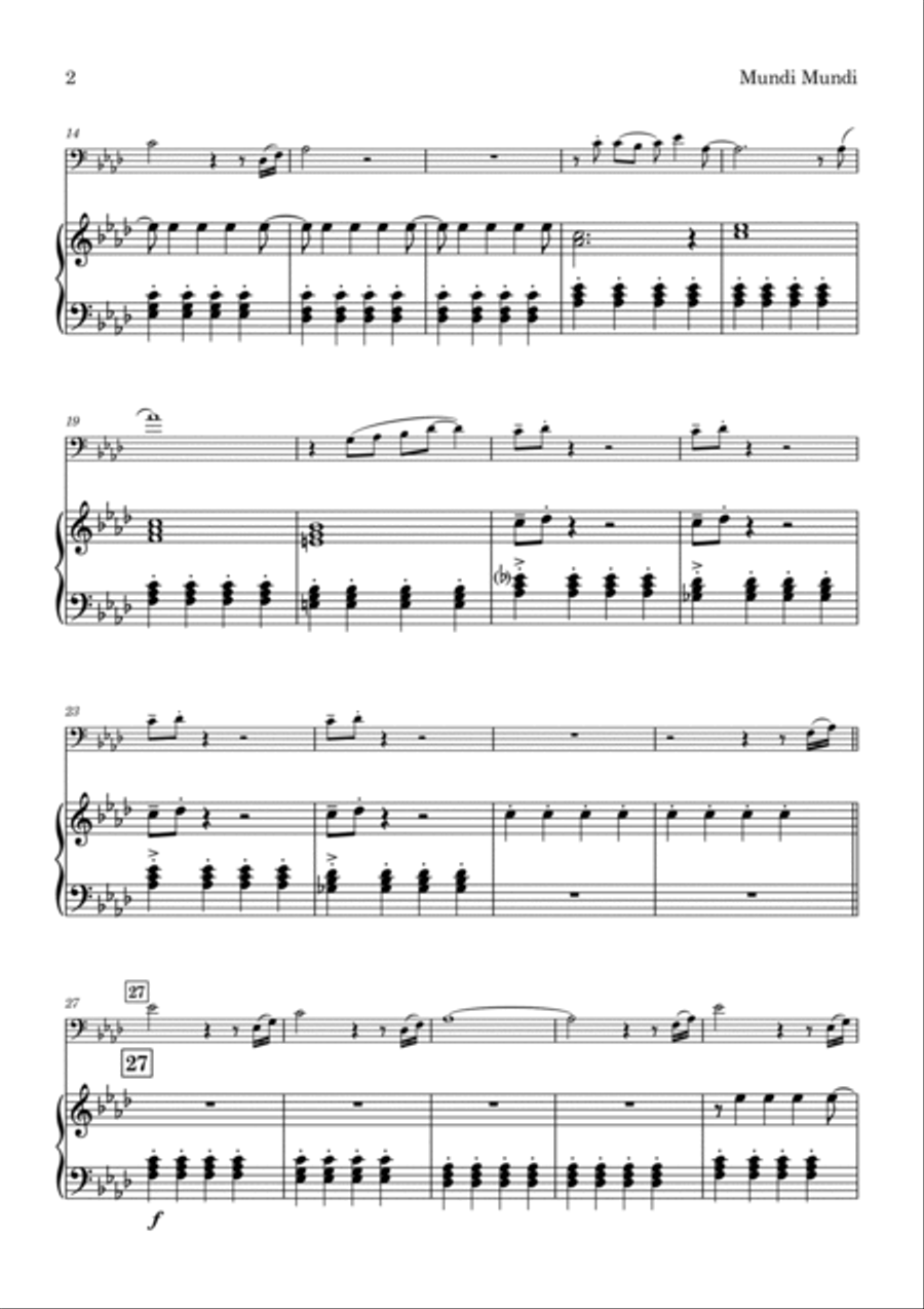 Mundi Mundi Piano scores gallery preview page 3
