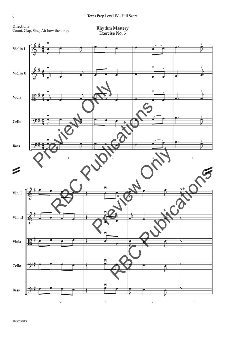 Texas Prep Level IV (Score) Orchestra scores gallery preview page 5