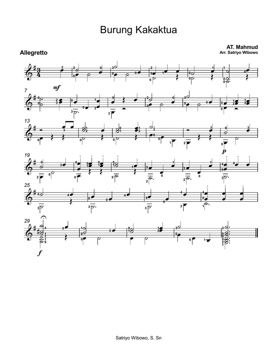 Kakak Tua Small Ensemble scores gallery preview page 1