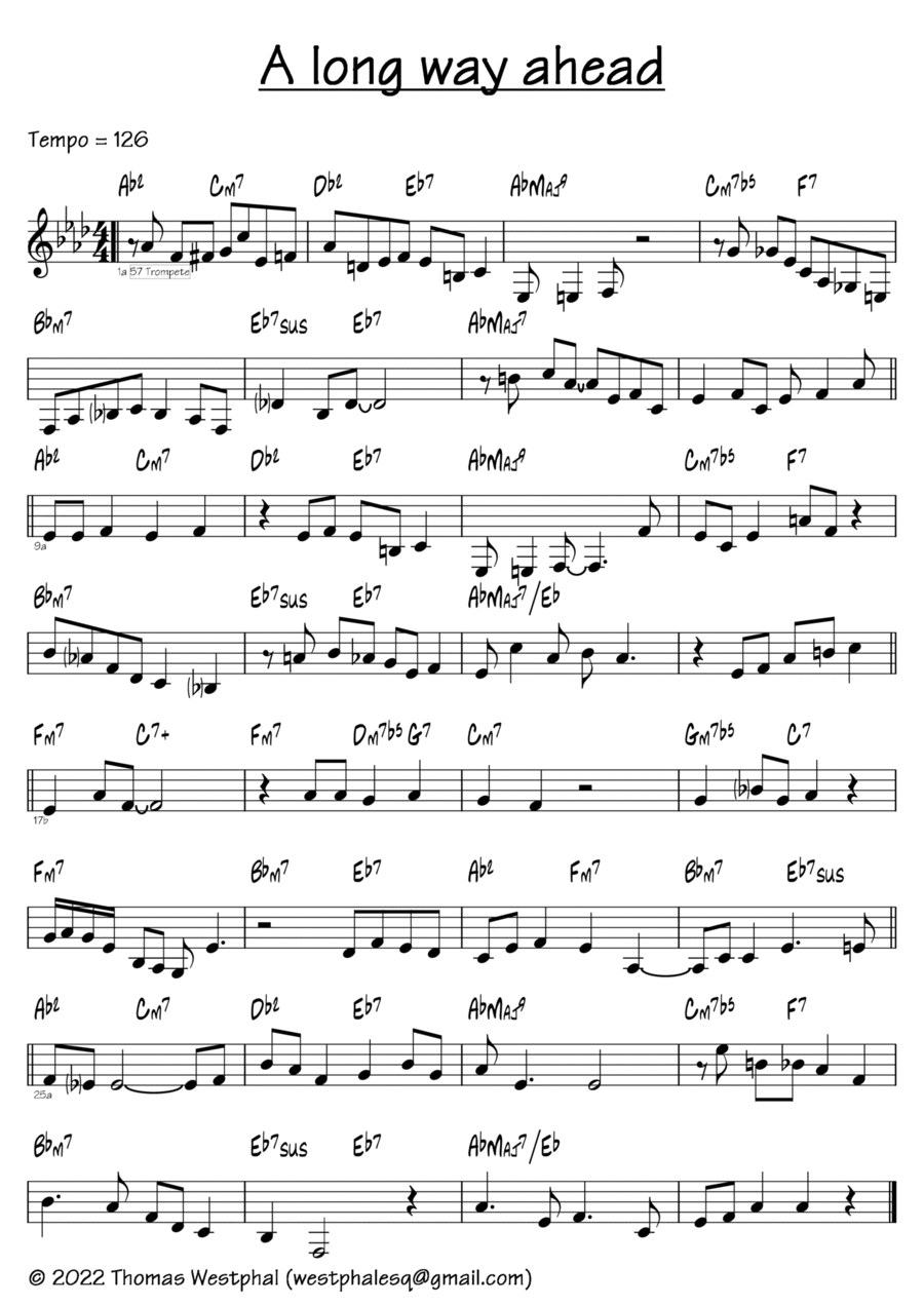 A long way ahead A long way ahead Piano scores gallery preview page 1