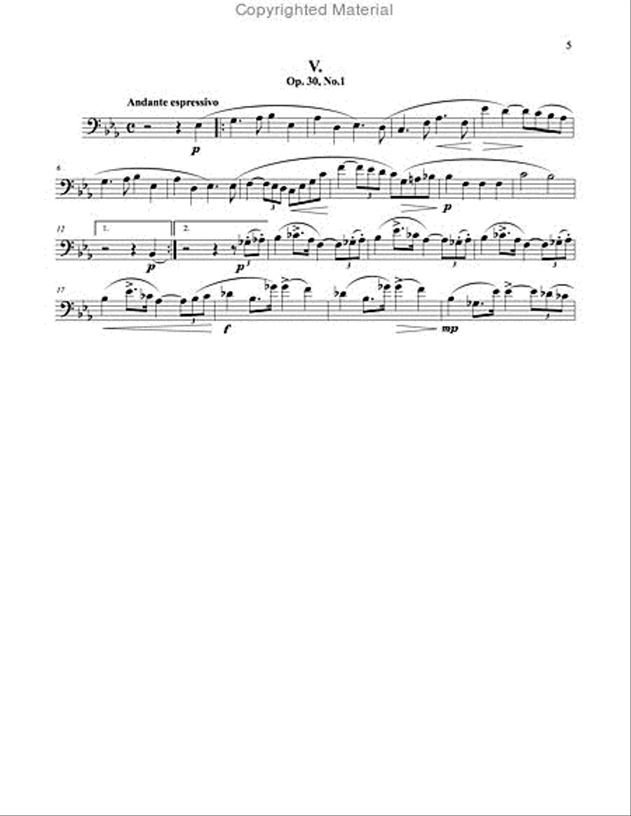 Six Songs Without Words for Euphonium & Piano Euphonium scores gallery preview page 6