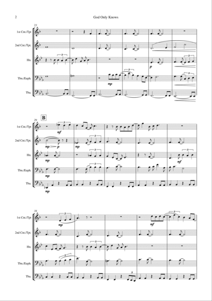 God Only Knows Baritone Horn TC scores gallery preview page 4