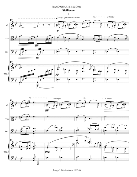Fauré: Sicilienne for Piano Quartet image number null