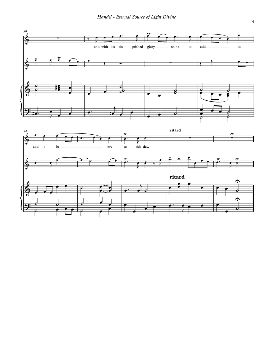 Eternal Source of Light Divine for Trumpet, Soprano & Piano Small Ensemble scores gallery preview page 3