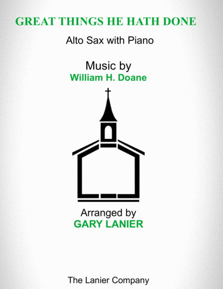 GREAT THINGS HE HATH DONE (Alto Sax with Piano - Score & Part included) image number null