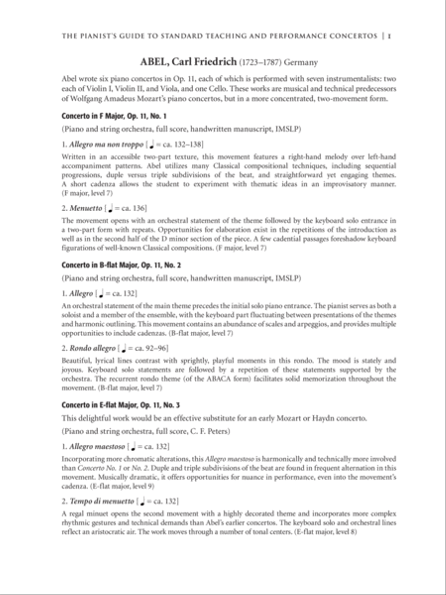 The Pianist's Guide to Standard Teaching and Performance Concertos Piano Solo scores gallery preview page 10