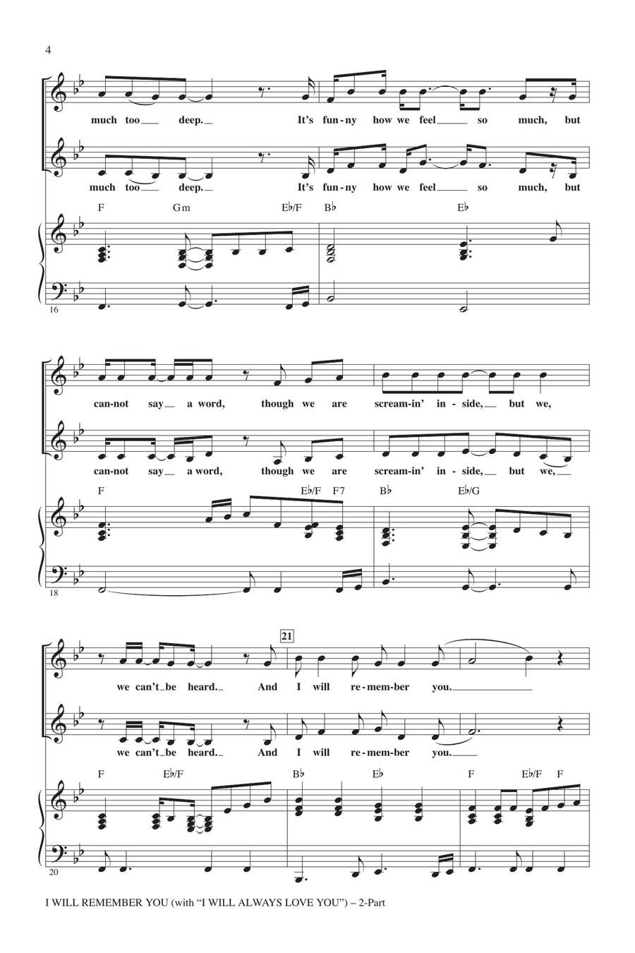 I Will Remember You (with I Will Always Love You) 2-Part scores gallery preview page 3