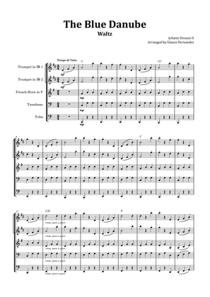 The Blue Danube - Brass Quintet with Chord Notations