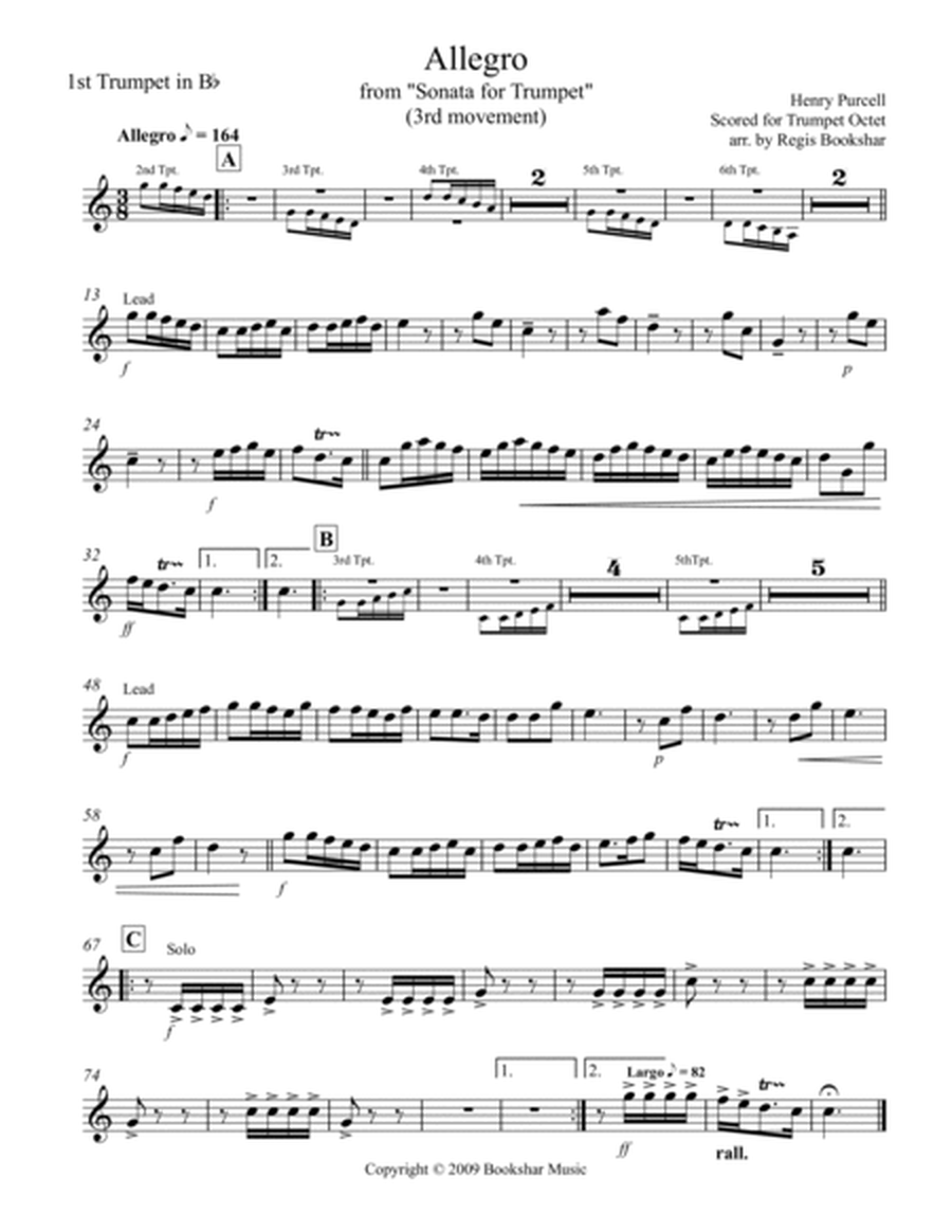 Allegro (from "Sonata for Trumpet") (Bb) (Trumpet Octet) image number null